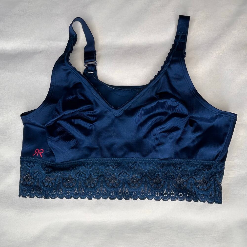 Ruby Ribbon Lace Demiette Bra Size 34 Blue Level 4 Full Support Style 3033